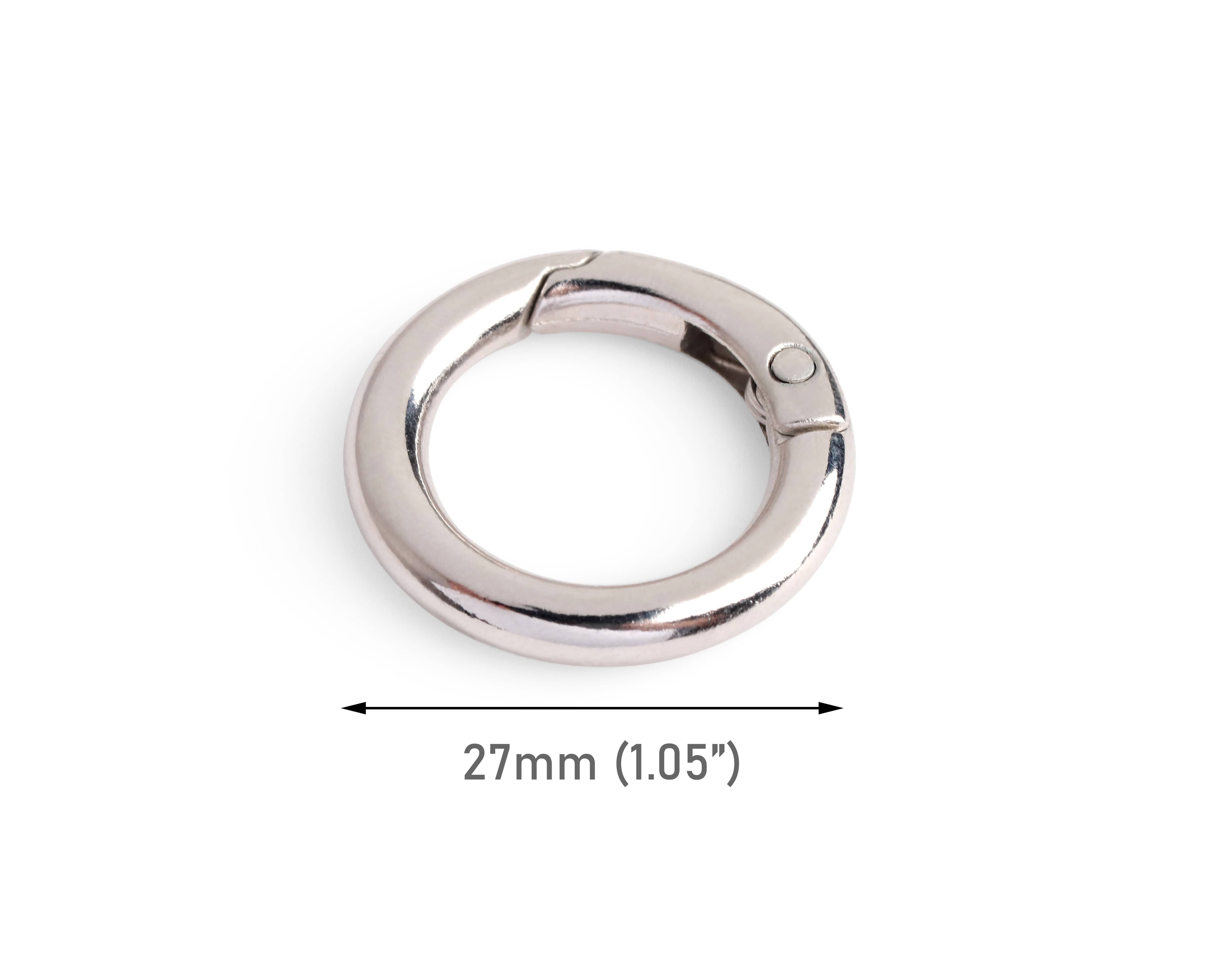 2 Silver Spring Gate Clips, Key Chain and Purse Strap Attacher Rings,