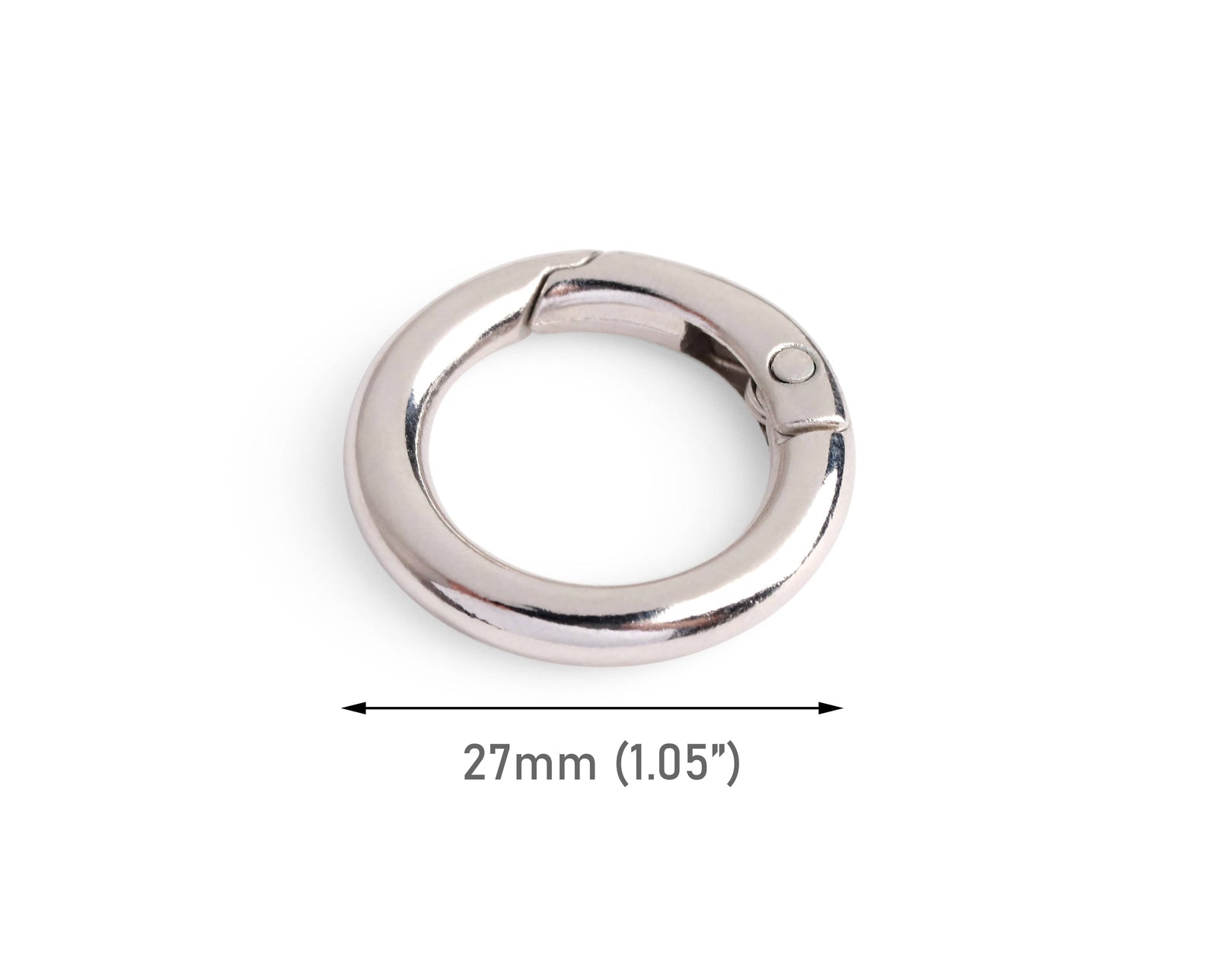 2 Silver Spring Gate Clips, Key Chain and Purse Strap Attacher Rings,