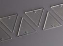 4 Clear Acrylic Triangle Charms, Transparent Plastic Beads, Engravable Earring Blanks, 21.5 x 19mm