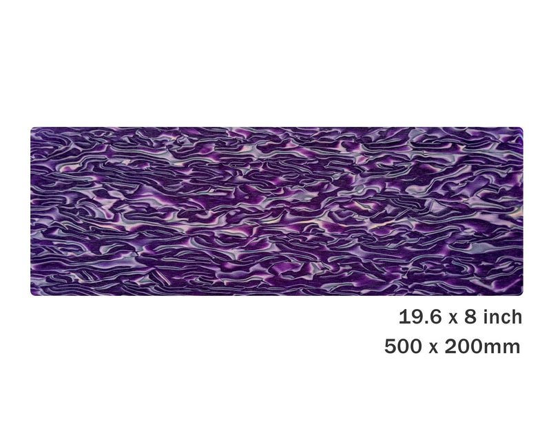 Cellulose Acetate Sheet in Purple Hurricane, 19.8 x 8 Inch, 2.5mm Thick, Dark Purple Marble, Material for Electric Guitar Pickguards and Laser Cutters
