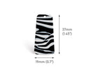 2 Flat Trapezoid Charms with Wild Zebra Stripes, Geometric Rectangle, Cellulose Acetate, 37 x 19mm