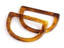 2 Tortoise Shell D Rings for Purses, Bag Handles and Hardware, Acrylic Plastic, Fits 3" Inch