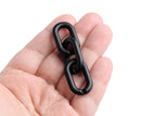 1ft Matte Black Acrylic Chain Links, 27mm, Ultra Smooth, Oval Cable Connectors
