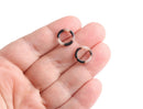4 Tiny Ring Links in White Tortoise Shell, Round Circle Spacer Beads, Acetate, 12mm