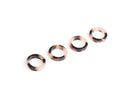 4 Tiny Ring Links in White Tortoise Shell, Round Circle Spacer Beads, Acetate, 12mm