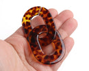 1ft Extra Large Tortoise Shell Chain Links, 54mm, Chunky Acrylic, Brown Leopard Print Spots