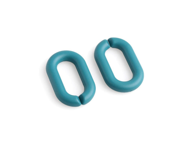 1ft Matte Turquoise Blue Acrylic Chain Links, 27mm, Ultra Smooth, For Necklaces
