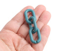 1ft Matte Turquoise Blue Acrylic Chain Links, 27mm, Ultra Smooth, For Necklaces