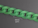 1ft Frosted Emerald Green Acrylic Chain Links, 23mm, For Watch Bands and Wristlets