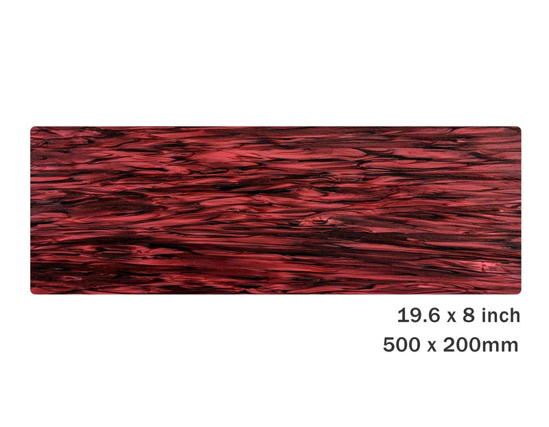 Cellulose Acetate Sheet in Red Curtain Call, 19.8 x 8 Inch, 2.5mm Thick, Dark Maroon, Wine Red, Raw Material Blank Sheets