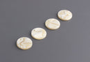 4 Light Gold Beads, DIY Disc Earrings, Marble Swirls, Ivory Charms, DIY Bridesmaid Earring Supplies, Bridal Jewelry Findings, CN145-15-W05