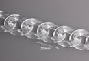 1ft Clear Acrylic Chain Links, 30mm, Transparent Ice, Thick Connectors, For Men's Necklaces