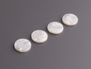 4 Pearl White Round Charms, Small Circle Blanks with 1 Hole, Cellulose Acetate, 15mm