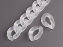 1ft Large Frosted Acrylic Chain Links, 30mm, Matte, Ice Effect, For Accessories