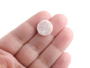 4 Pearl White Round Charms, Small Circle Blanks with 1 Hole, Cellulose Acetate, 15mm