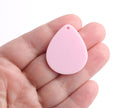 Large Teardrop Charms in Soft Pink, Great Blanks for Earrings and Keychains, Acrylic, 34 x 27.5mm