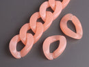 1ft Light Coral Pink Acrylic Chain Links, 30mm, Pastel Goth, For Kawaii Keychains