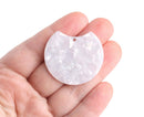 2 Pearl White Half Circle Blanks, Great for Earring Components, Cellulose Acetate, 37 x 33.5mm