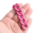 1ft Matte Hot Pink Acrylic Chain Links, 24mm, Designer, For Wristlet Handles