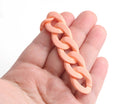 1ft Matte Coral Orange Acrylic Chain Links, 24mm, Pastel Colors, Jewelry Supply