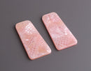 2 Pink Snakeskin Charms, Trapezoid, Animal Print Pattern, Glitter Acrylic, 39mm x 20mm