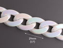 1ft Opal White Acrylic Chain Links, 29mm, Iridescent, For Statement Necklaces