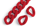 1ft Matte Red Acrylic Chain Links, 28mm, For Craft and Jewelry Making