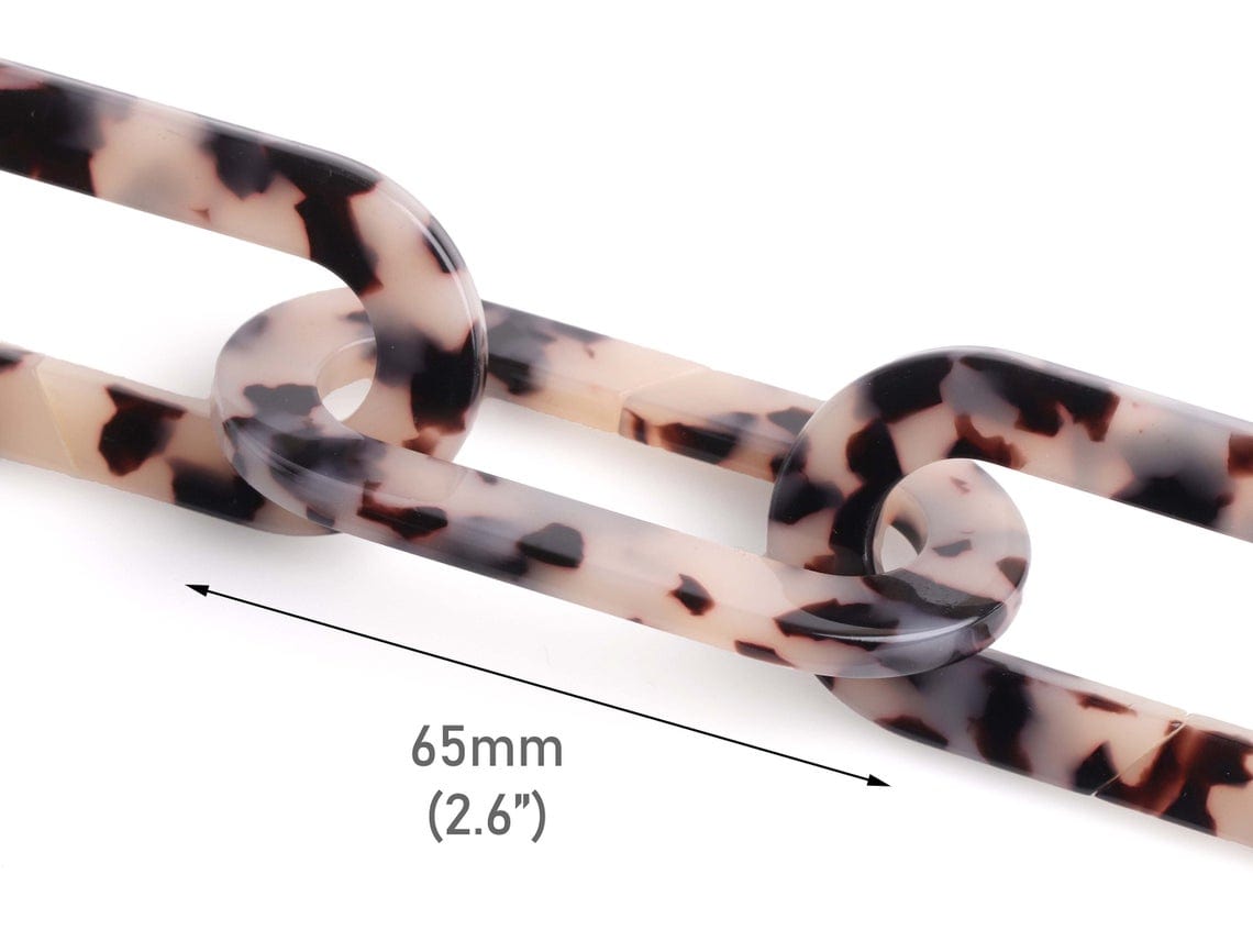 1ft White Tortoise Shell Chain Links, 2.6