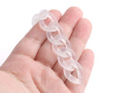 1ft Frosted Acrylic Chain Links, 24mm, Matte Crystal, Chunky Curb Connectors