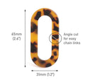 1ft Huge Tortoise Shell Chain Links, 2.6", Includes 6 Links, For Jewelry Making