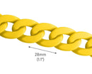 1ft Matte Yellow Acrylic Chain Links, 28mm, For Glasses Chains and Lanyards