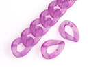 1ft Amethyst Purple Acrylic Chain Links, 24mm, Transparent, Twist Curb, For DIY Crafts