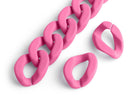 1ft Matte Hot Pink Acrylic Chain Links, 28mm, For Do It Yourself Crafts