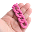 1ft Matte Hot Pink Acrylic Chain Links, 28mm, For Do It Yourself Crafts