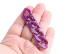 1ft Purple Marble Acrylic Chain Links, 24mm, For Necklaces and Keychains