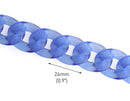 1ft Sapphire Blue Acrylic Chain Links, 24mm, Transparent, For Chunky Necklaces