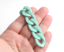 1ft Matte Mint Green Acrylic Chain Links, 24mm, For Jewelry and Craft Making