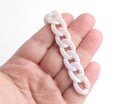 1ft Small Opal White Acrylic Chain Links, 19mm, Iridescent, Kawaii Jewelry Supply