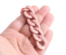 1ft Matte Blush Pink Chain Links, 24mm, Acrylic, Ultra Smooth, For Lanyard Crafts