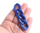1ft Lightning Blue Acrylic Chain Links, 29mm, Marble, For Making Accessories