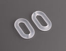 1ft Frosted Acrylic Chain Links, 31mm, Matte Crystal White, For Statement Jewelry