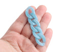 1ft Glacier Blue Acrylic Chain Links, 23mm, Marble, Lucite Plastic Connectors