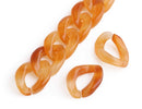 1ft Champagne Acrylic Chain Links, 23mm, Translucent Yellow Orange, Costume Jewelry