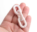 1ft Large Opal White Acrylic Chain Links, 31mm, Iridescent Rainbow, Bulky Cable