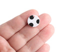 4 Round Circle Charms with Polka Dots, Black and White, Acetate Plastic, 15mm