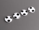 4 Round Circle Charms with Polka Dots, Black and White, Acetate Plastic, 15mm