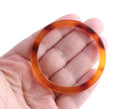 1 Plastic O-Ring, Red and Orange Tortoise Shell, Flat Swimsuit Rings, Seamless, Acrylic, 6cm