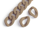 1ft Matte Cocoa Brown Acrylic Chain Links, 28mm, Large Size, Super Chunky