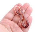 1ft Ombre Brown and Clear Acrylic Chain Links, 31mm, Transparent, Two Tone Gradients