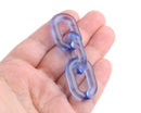 1ft Sapphire Blue Acrylic Chain Links, 31mm, Transparent, For Big Bold Necklaces